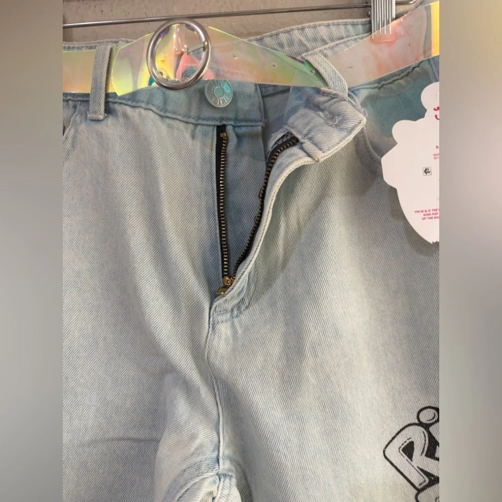 Justice Girls Ring Pop Collab Jeans, Sizes 12  with belt included NEW